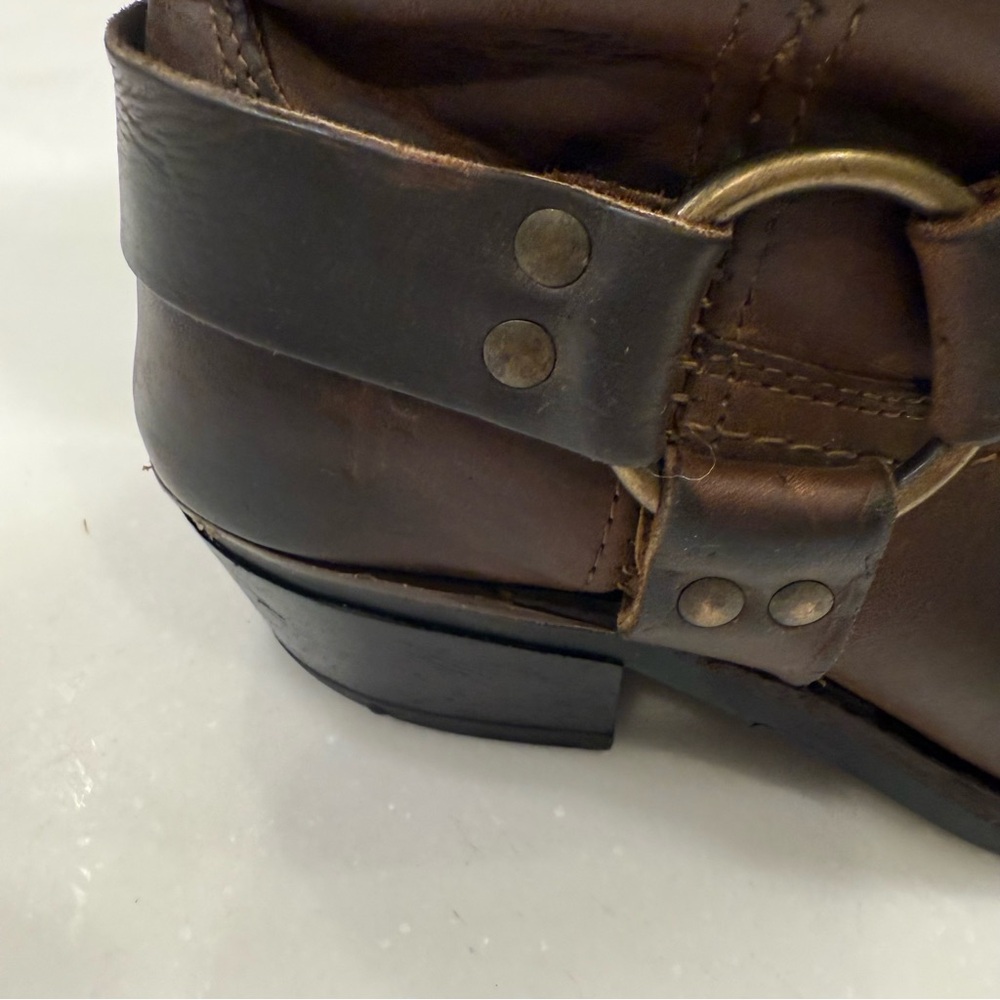 Frye Brown Leather Combat Boots - Picture 3 of 13
